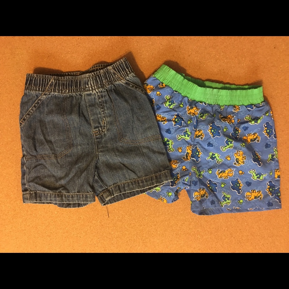 Boy’s 12 Months Jean & Swim Trunk Shorts Lot